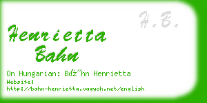 henrietta bahn business card